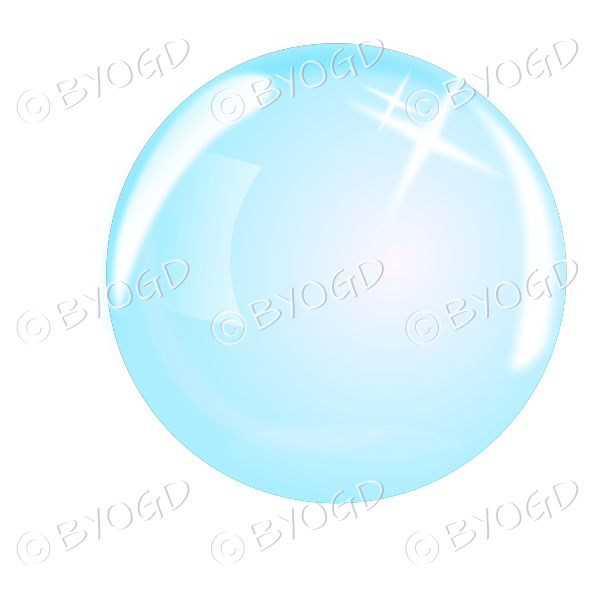 Blue bubble, sphere or crystal ball