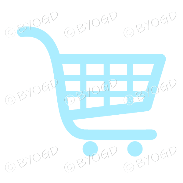 Light blue shopping cart for your customers purchases.