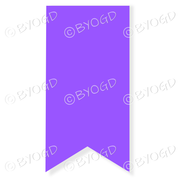 Purple drop down ribbon banner
