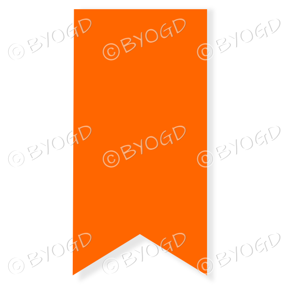 Orange drop down ribbon banner
