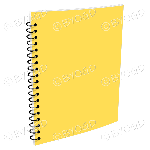 Yellow ring bound notebook for your own title
