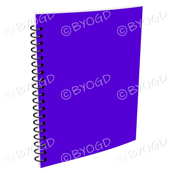 Dark purple ring bound notebook for your own title
