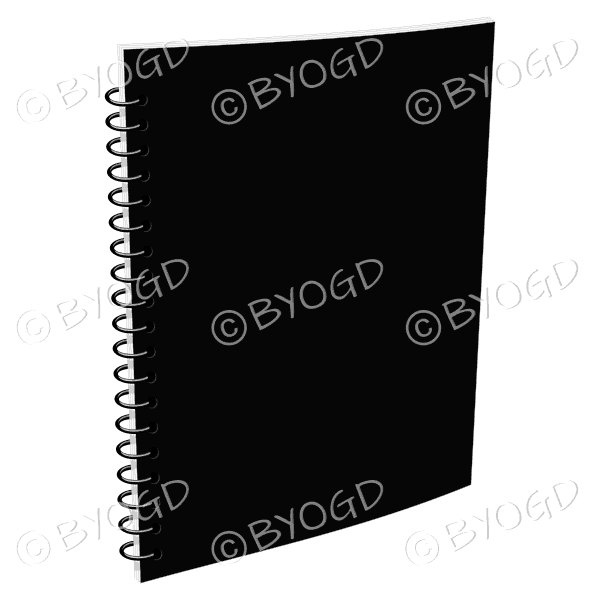 Black ring bound notebook