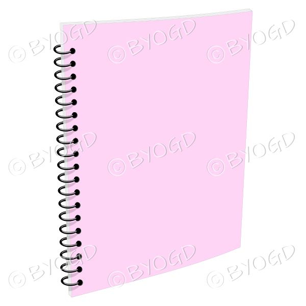 Pink ring bound notebook