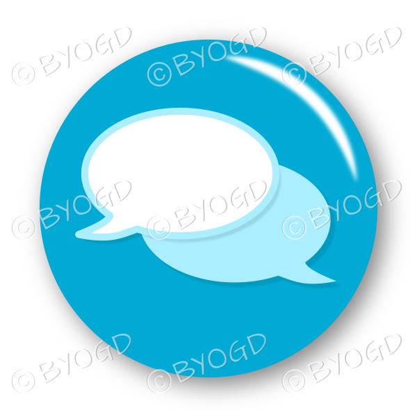 Chat bubble button - Light Blue.