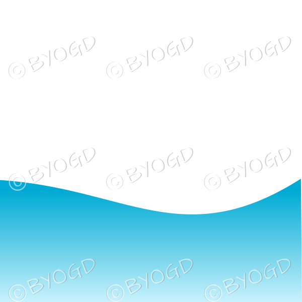 White background with blue sea / sky landscape graduated dark to light