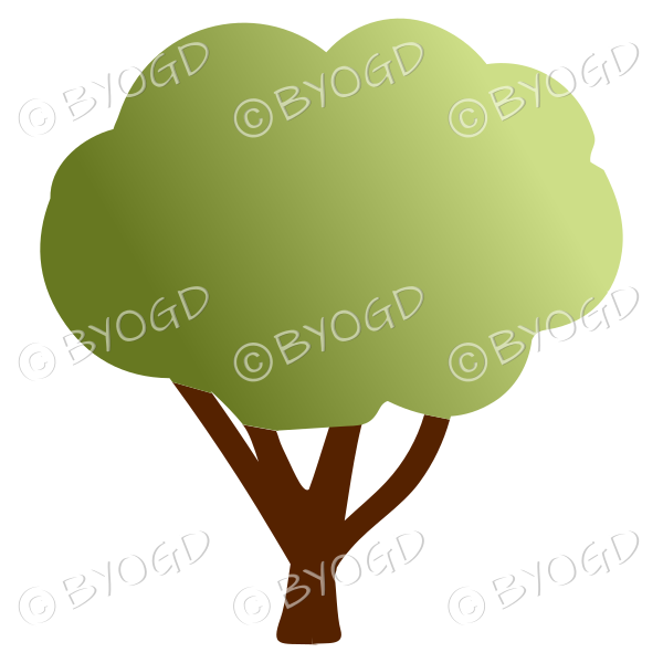 Tree landscape background element