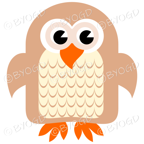 Brown owl with eyes open
