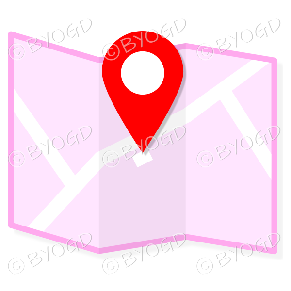 Pink street map to show directions to your clients.