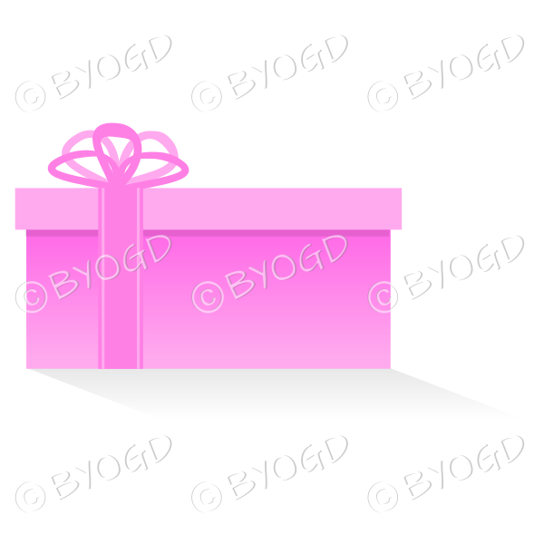 Pink gift or present in a small box with ribbons.