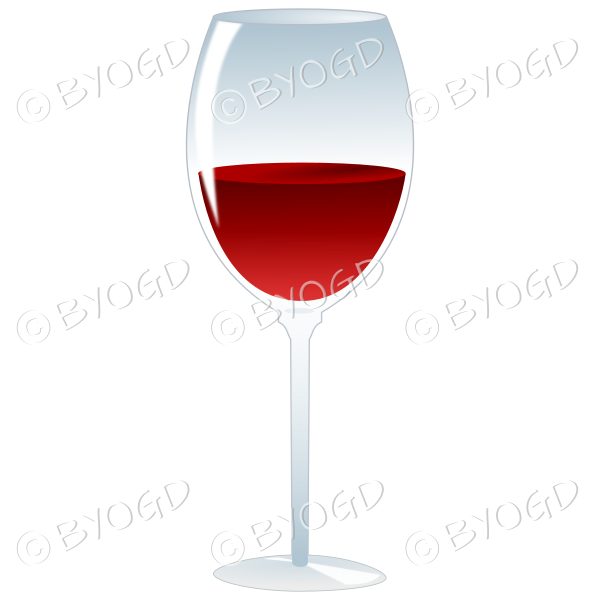 Stem glass of red wine.