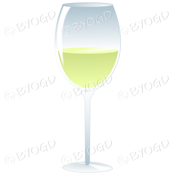 Stem glass of white wine.