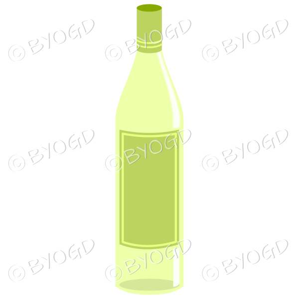 Bottle of white wine - style 1.