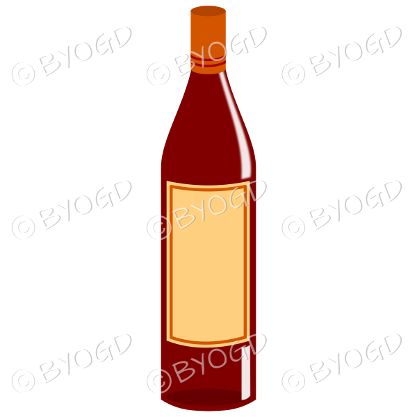 Bottle of red wine - style 1.