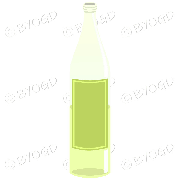 Bottle of white wine - half finished
