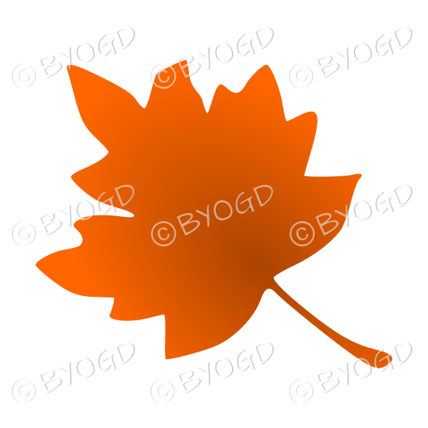 Autumn leaf in the fall - red orange colourway 1