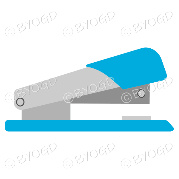 Light Blue stapler to pin your papers together.