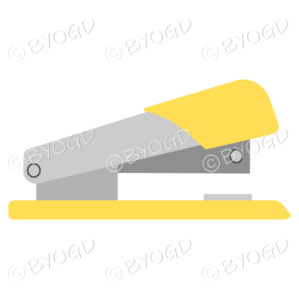 Yellow stapler to pin your papers together.