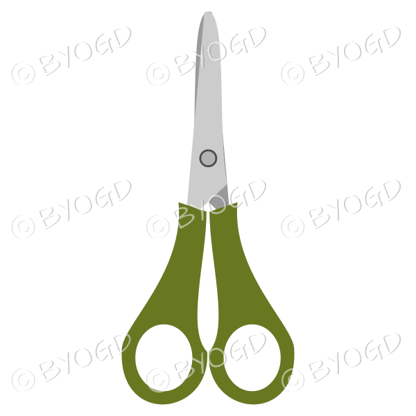 Green handled scissors