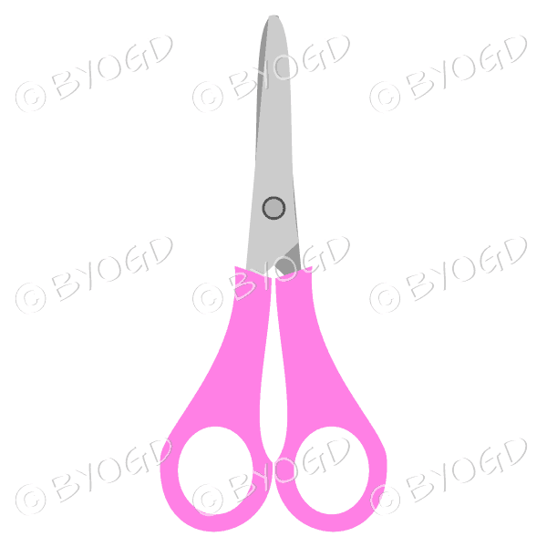 Pink handled scissors