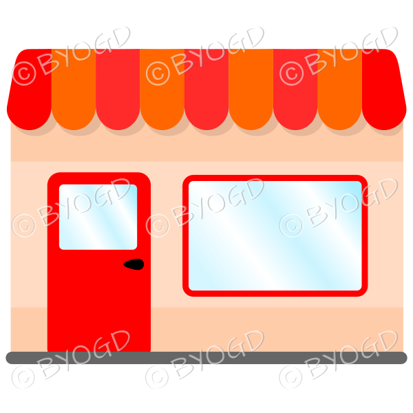 A lovely store front to your shop - Red and Orange