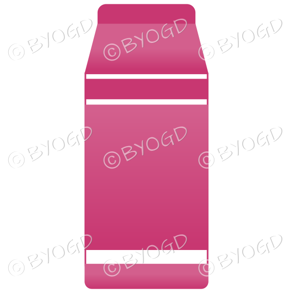 Dark pink food carton for milk, soup or juice