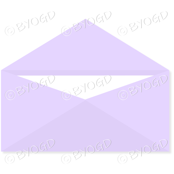 Purple envelope waiting to be mailed in the post