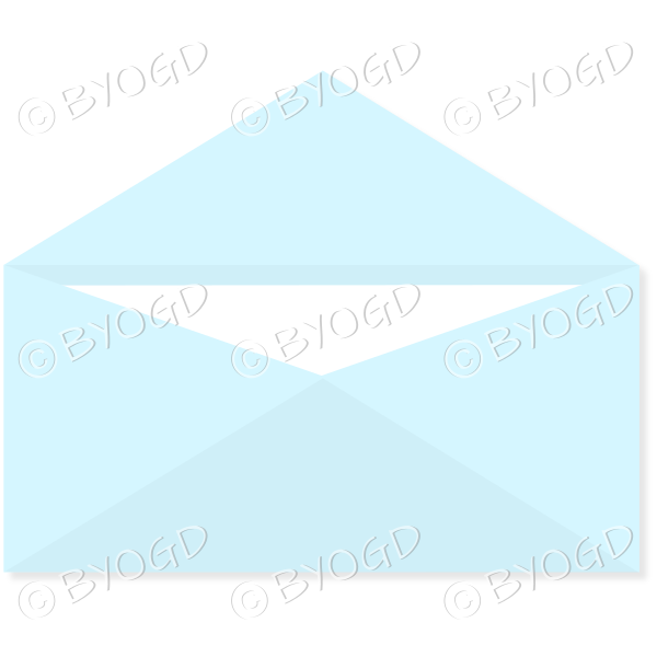 Light Blue envelope waiting to be mailed in the post