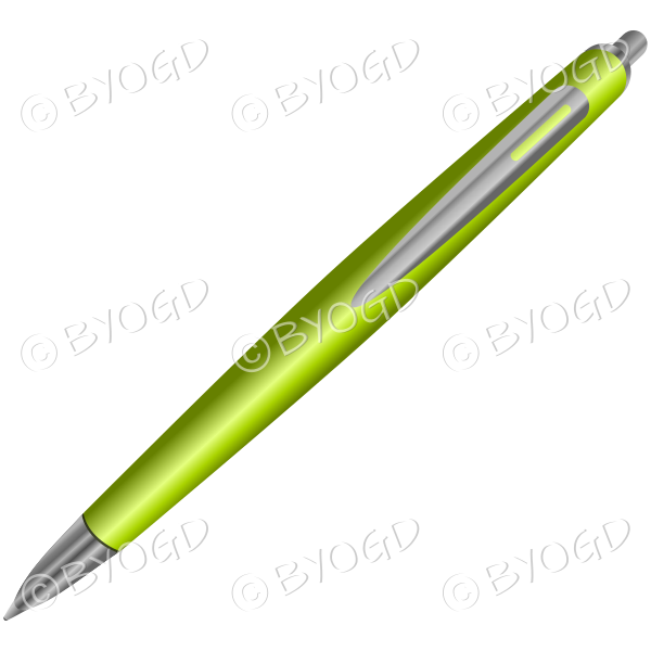 Green pen to write your blog or sign your name.