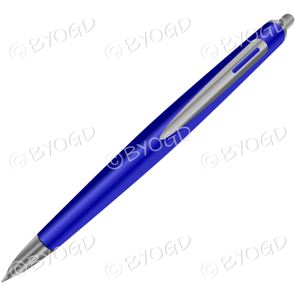 Blue pen to write your blog or sign your name.
