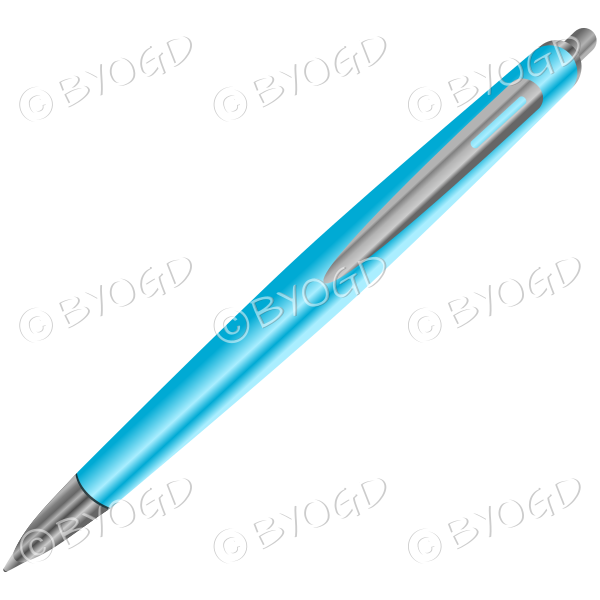 Light Blue pen to write your blog or sign your name.