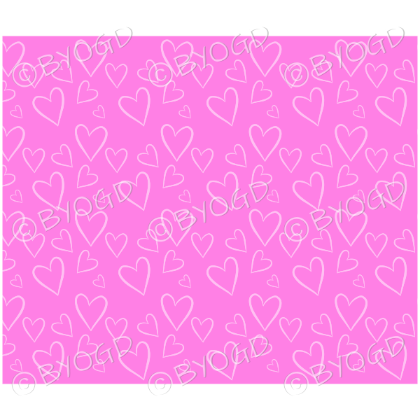 Pink hand drawn style hearts background