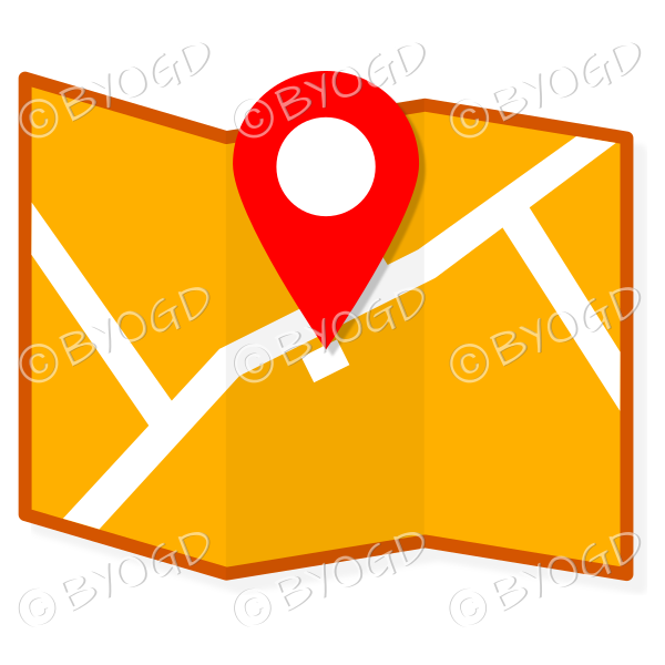 Orange street map to show directions to your clients.