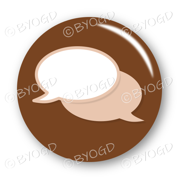 Chat bubble button - Brown