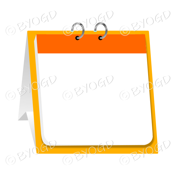 Orange desk calendar for your own message.