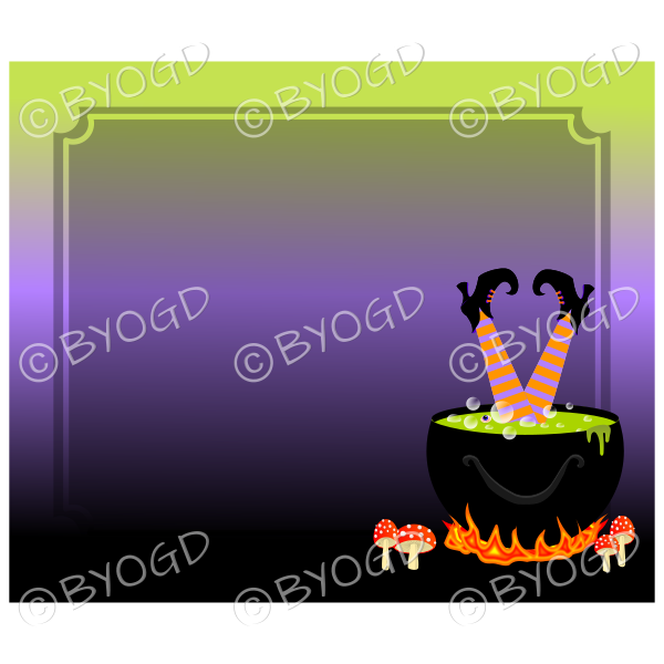 Halloween Background witch in cauldron dark