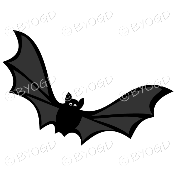 Halloween Black bat flying towards you