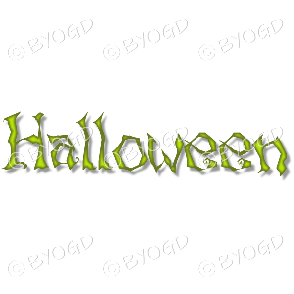 Halloween word in spooky typeface - Green