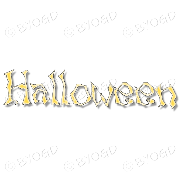 Halloween word in spooky typeface - Pale Yellow