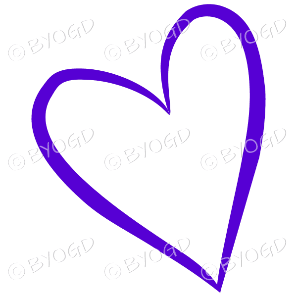Purple hand drawn heart
