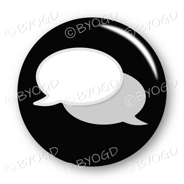 Chat bubble button - Black.