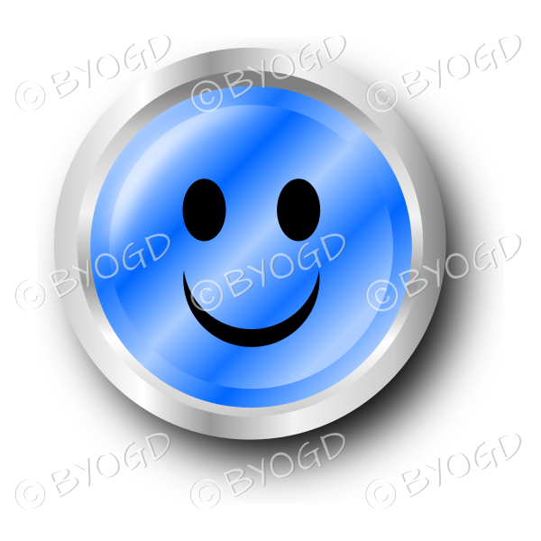 A blue smiley face button.