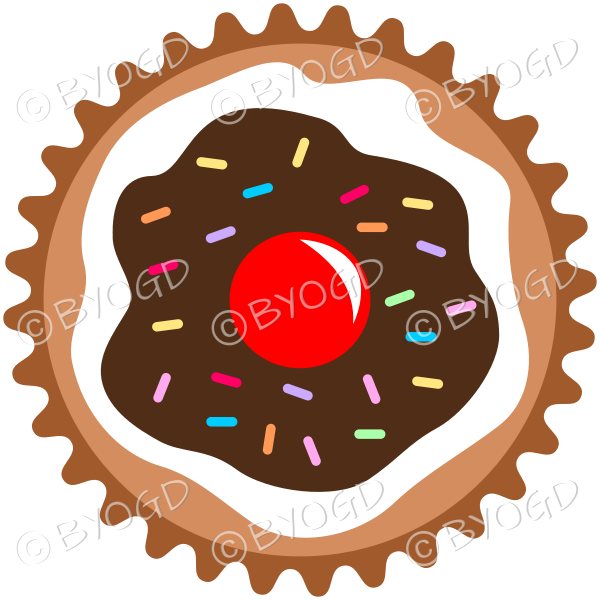 Add a chocolate brown cupcake or muffin - top view to your images.