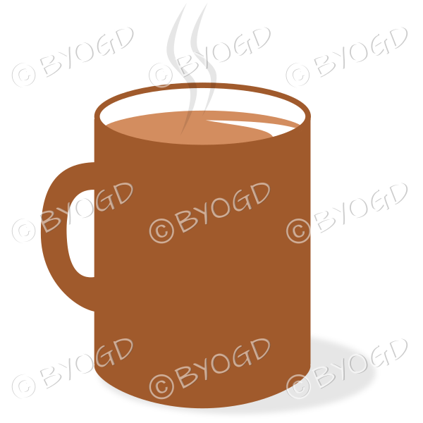 Coffee/tea in a brown mug - Side view