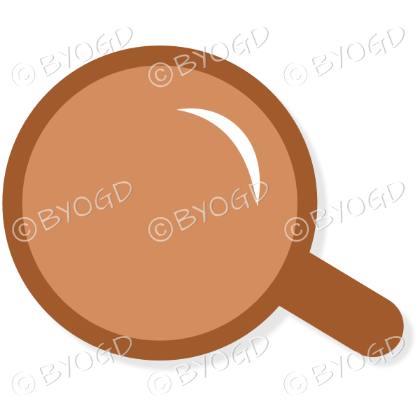 Coffee/tea in a brown mug - Top view