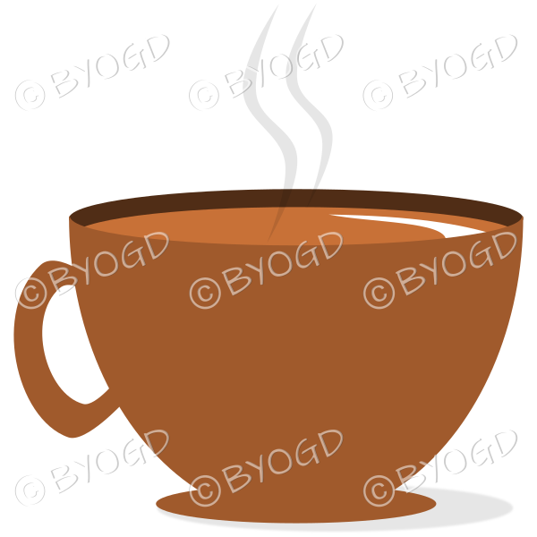 Coffee/tea in a brown mug/cup - Side view