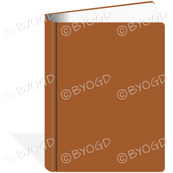 Plain brown 3D book - add your own title