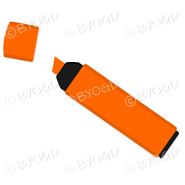 Orange highlighter pen for your desk.