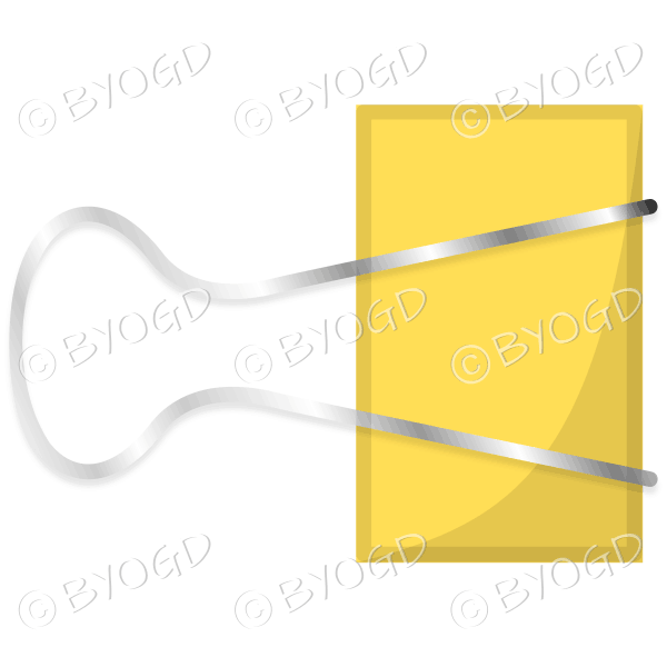 Yellow paper clip fastener for your desk.