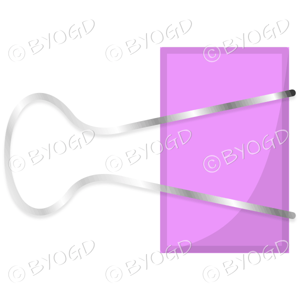 Pink paper clip fastener for your desk